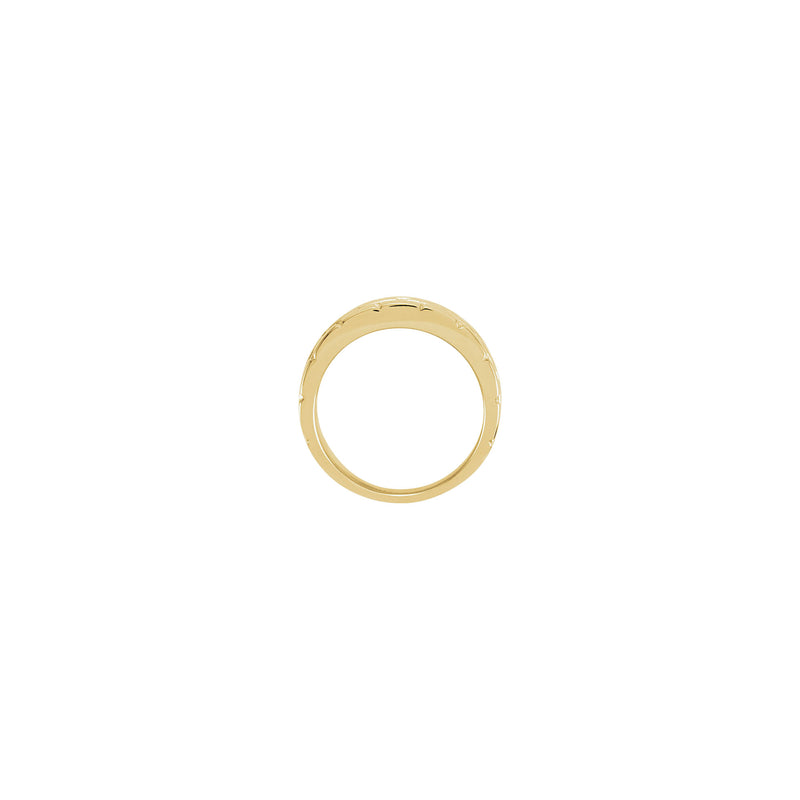 8 mm Brick Pattern Tapered Ring (14K) setting - Popular Jewelry - New York
