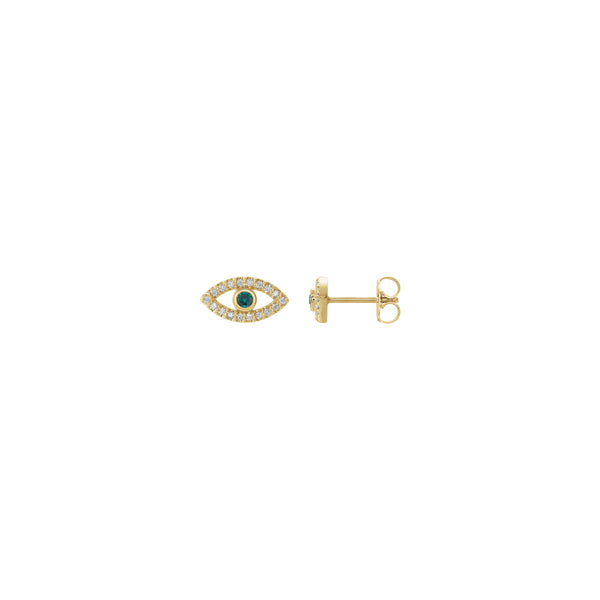 Alexandrite and White Sapphire Evil Eye Stud Earrings (14K) main - Popular Jewelry - New York