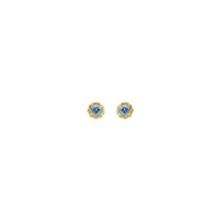 Aquamarine Claw Rope Stud Earrings (14K) front - Popular Jewelry - New York