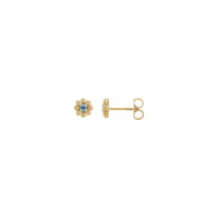 Anting Pejantan Bunga Mungil Aquamarine (14K) utama - Popular Jewelry - New York