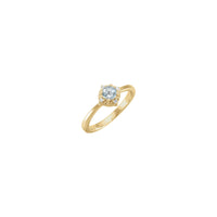 Aquamarine and Diamond Compass Halo Ring (14K) front - Popular Jewelry - New York