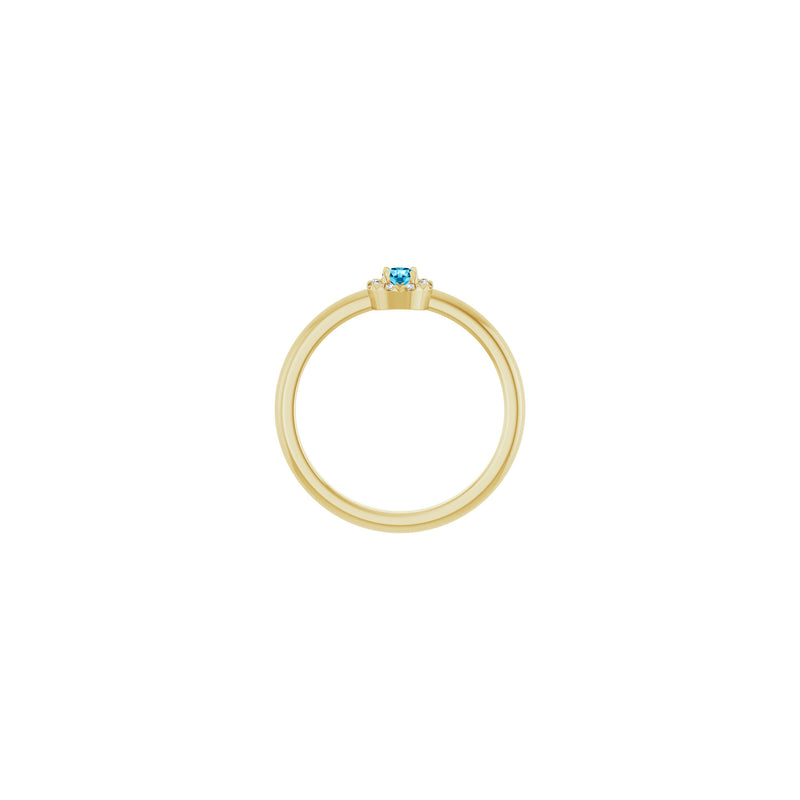 Aquamarine and Diamond French-Set Halo Ring (14K) setting - Popular Jewelry - New York