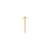 Aquamarine and Diamond French-Set Halo Ring (14K) side - Popular Jewelry - New York