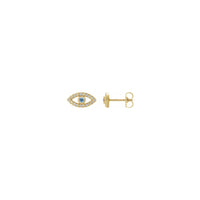 Aquamarine and White Sapphire Evil Eye Stud Earrings (14K) main - Popular Jewelry - නිව් යෝර්ක්