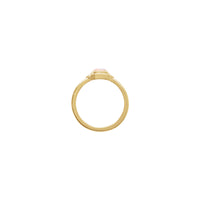 Ajuste del anillo simbólico de cabujón de ópalo blanco australiano (14K) - Popular Jewelry - Nueva York