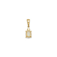 Austrian Opal ug Diamond Pendant (14K) likod - Popular Jewelry - New York