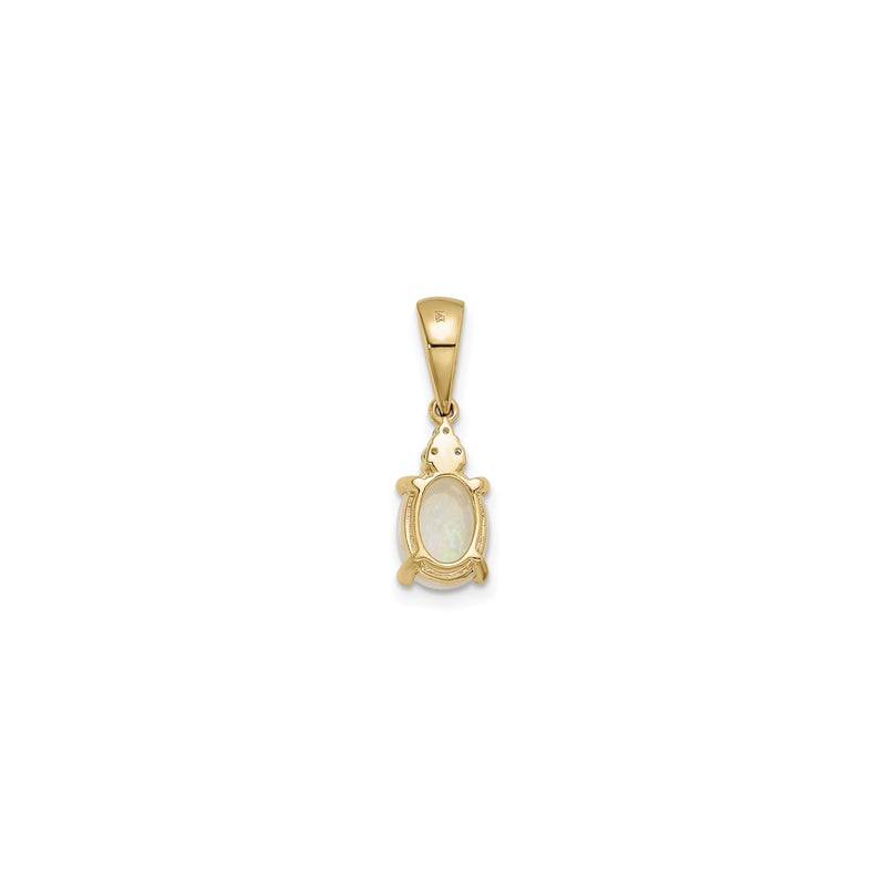 Austrian Opal and Diamond Pendant (14K) back - Popular Jewelry - New York