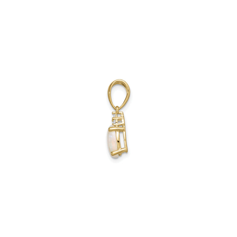 Austrian Opal and Diamond Pendant (14K) side - Popular Jewelry - New York