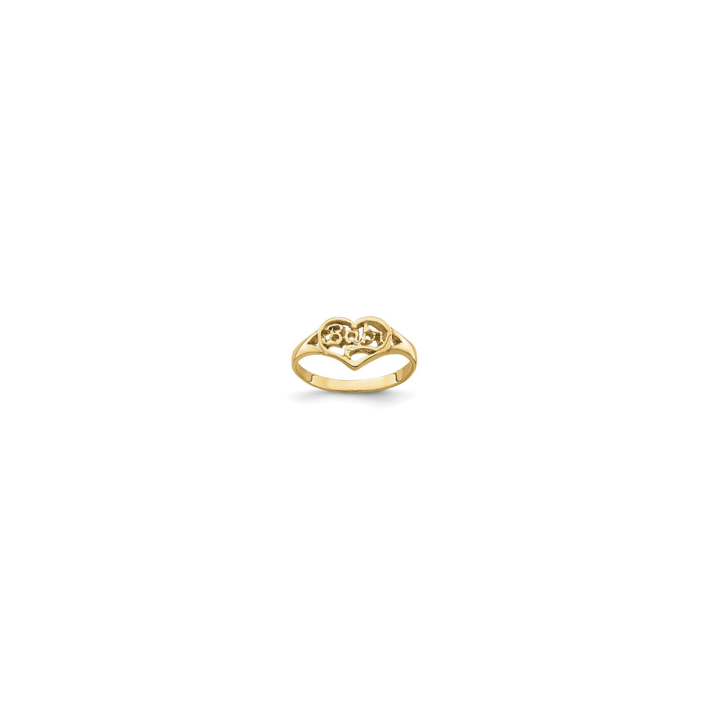 Baby-Sized Baby Cut Out Heart Ring (14K)