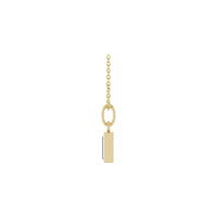 Baguette Diamond Rectangle Bezel Necklace (14K) side - Popular Jewelry - Newyork