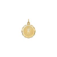 Baseball Batter Medal Scalloped Pendant (14K) fram - Popular Jewelry - New York