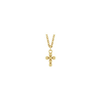 ബീഡ് ക്രോസ് റോളോ നെക്ലേസ് (14K) മുൻവശം - Popular Jewelry - ന്യൂയോര്ക്ക്