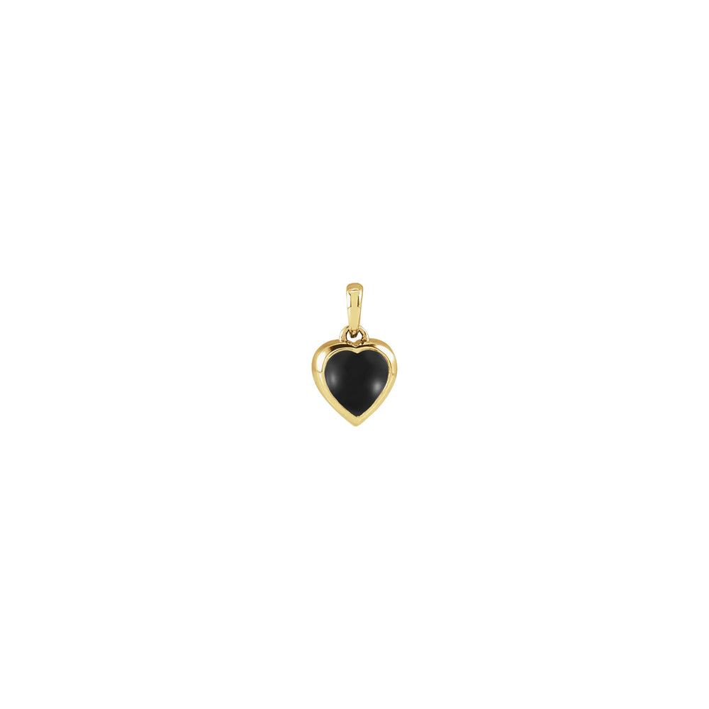 Black Onyx Cabochon Heart Pendant