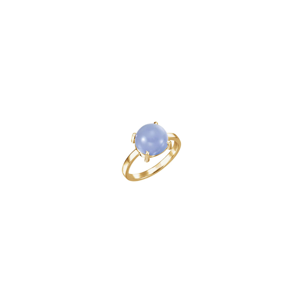 Blue Chalcedony Cabochon Ring (14K) main - Popular Jewelry - New York