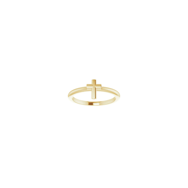 Bold Cross Stackable Ring (14K) front - Popular Jewelry - New York
