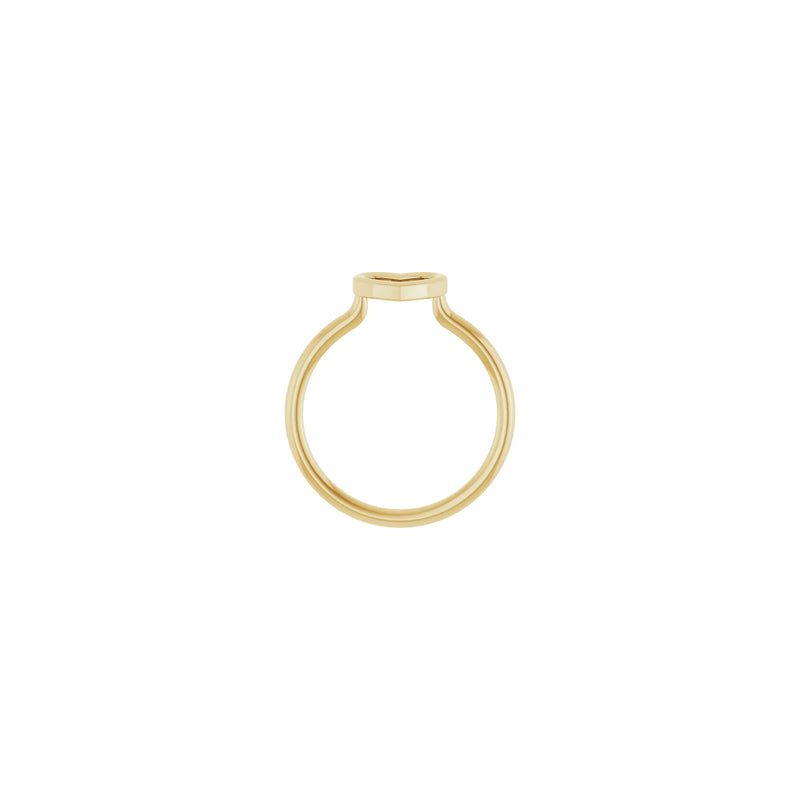 Setting view of a 14K yellow gold Bold Heart Outline Ring