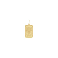 Colgante con placa de identificación de cruz celta (14K) frontal - Popular Jewelry - Nueva York