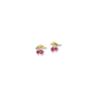 Cherry CZ Stud Earrings (14K)