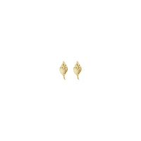 Classic Leaf Stud Earrings (14K) front - Popular Jewelry - New York