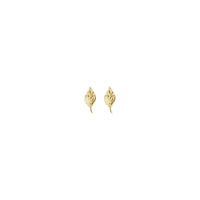 Classic Leaf Stud Earrings (14K) front - Popular Jewelry - New York