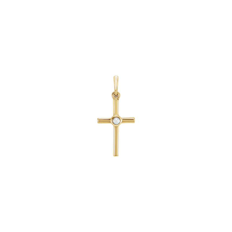 Cultured White Freshwater Pearl Cross Pendant