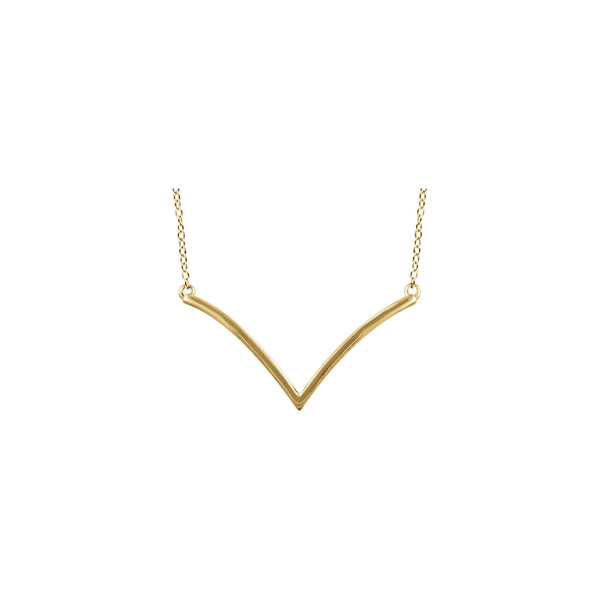 Curvy V Necklace (14K) front - Popular Jewelry - New York