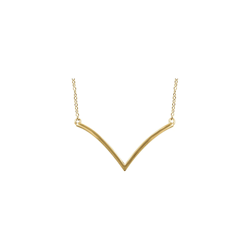 Curvy V Necklace (14K) front - Popular Jewelry - New York