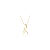 Dainty Scroll Necklace (14K) davanti - Popular Jewelry - New York