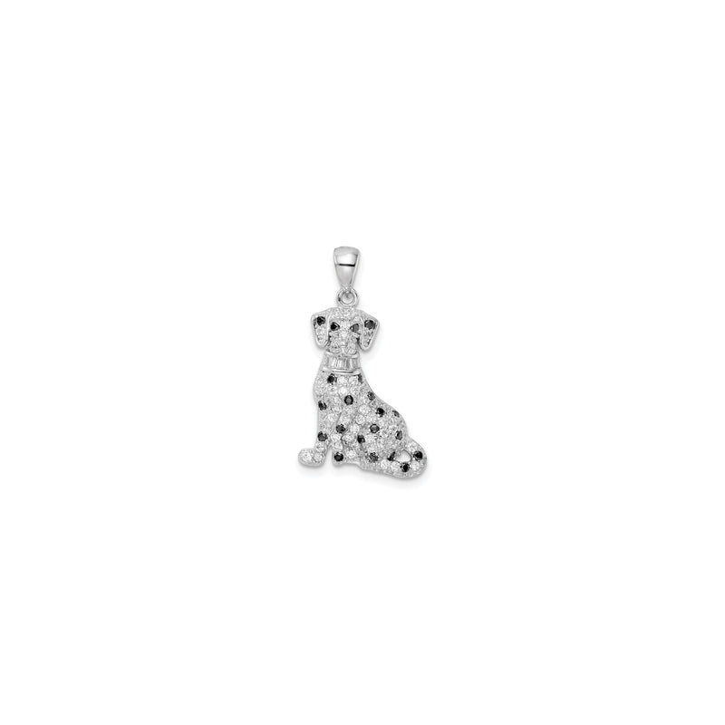 Dalmatian Dog CZ Pendant (Silver) front - Popular Jewelry - New York
