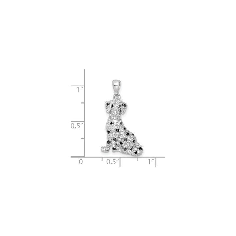 Dalmatian Dog CZ Pendant (Silver) scale - Popular Jewelry - New York