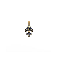 Dark-Colored Enamel Fleur De Lis Pendant (14K)