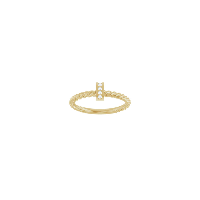 Diamond Accented Rope Ring (14K) front - Popular Jewelry - New York