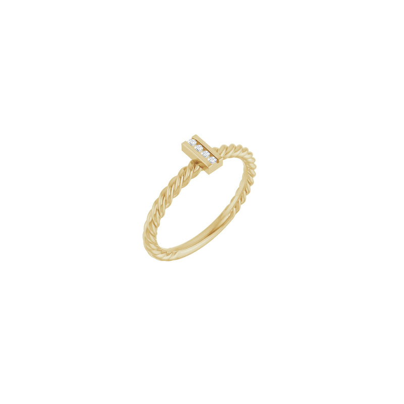 Diamond Accented Rope Ring (14K) main - Popular Jewelry - New York