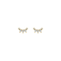 Diamond Closed Eyes Earrings (14K) front - Popular Jewelry - New York