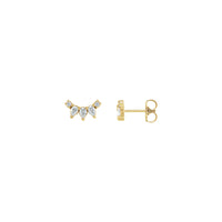 Pob zeb diamond kaw qhov muag Earrings (14K) lub ntsiab - Popular Jewelry - New York