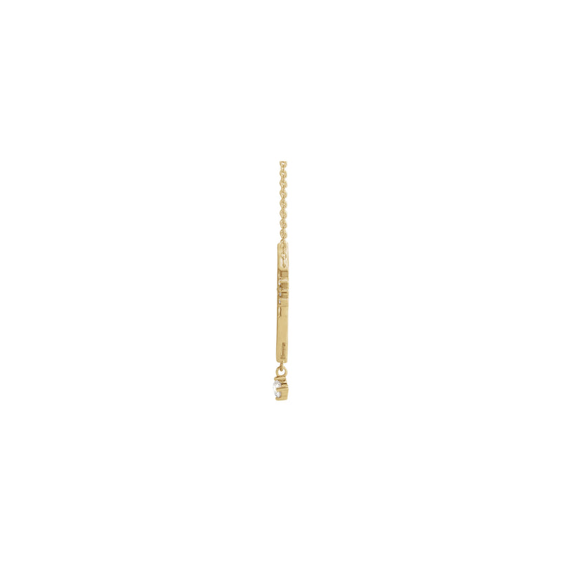 Diamond Miraculous Mary Necklace (14K) side - Popular Jewelry - New York