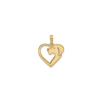 Dog Profile Heart Pendant (14K) front - Popular Jewelry - New York