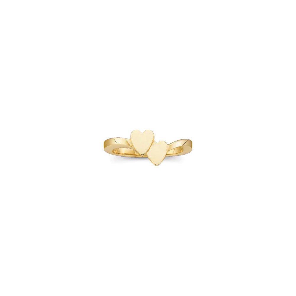 Double Heart Signet Ring (14K)