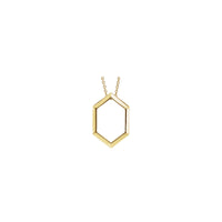 Elongated Hexagon Contour Necklace (14K) front - Popular Jewelry - New York