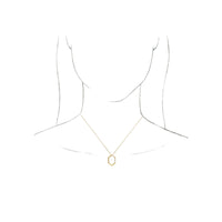 Elongated Hexagon Contour Necklace (14K) preview - Popular Jewelry - New York