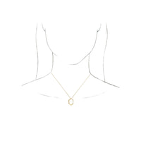 Elongated Hexagon Contour Necklace (14K) preview - Popular Jewelry - New York