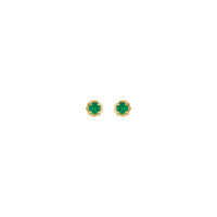 Emerald Claw Rope Stud Earrings (14K) front - Popular Jewelry - New York