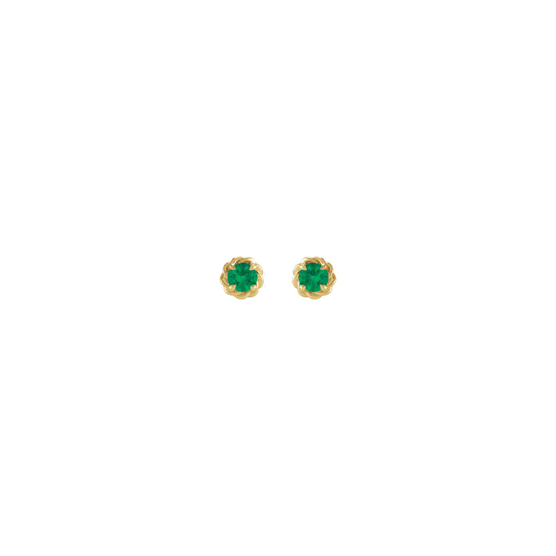 Emerald Claw Rope Stud Earrings (14K) front - Popular Jewelry - New York