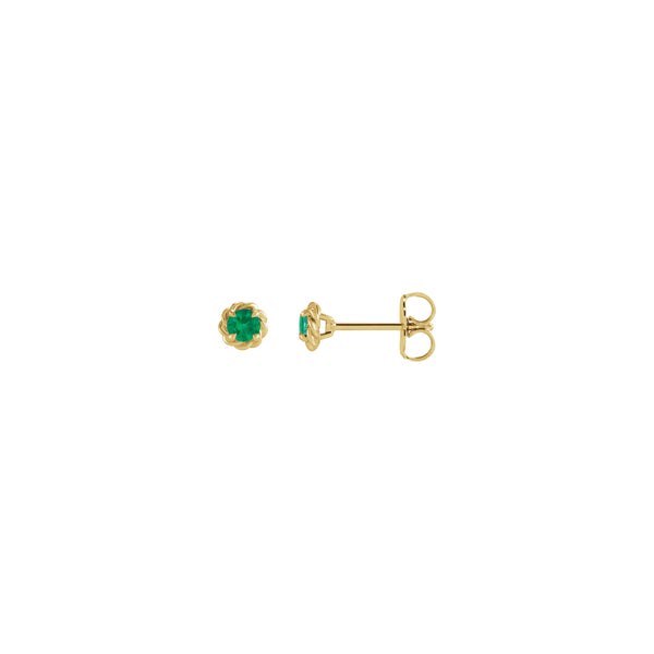 Emerald Claw Rope Stud Earrings (14K) main - Popular Jewelry - New York