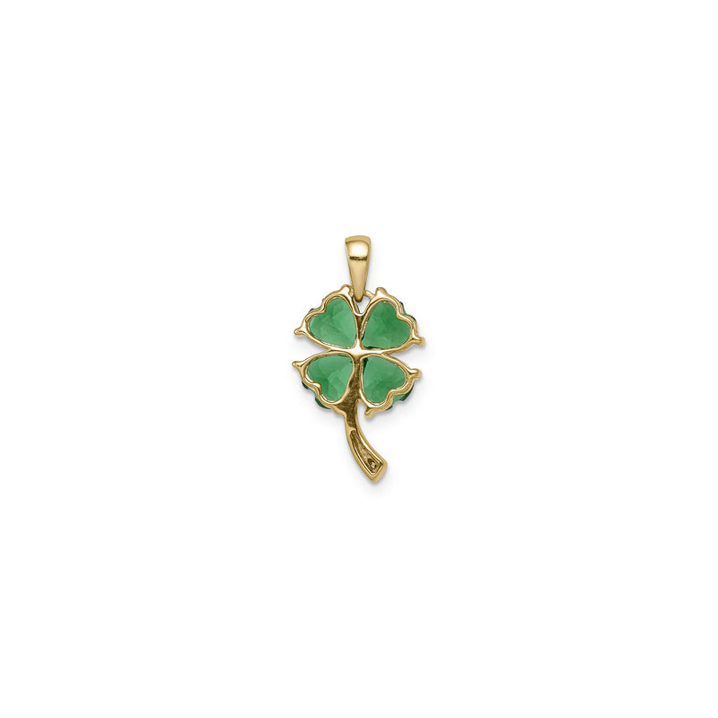 Emerald and Diamond Four Leaf Clover Pendant (14K) back - Popular Jewelry - New York