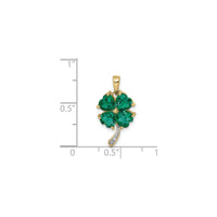 Emerald and Diamond Four Leaf Clover Pendant (14K) scale - Popular Jewelry - Нью-Йорк