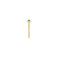 Emerald iyo Dheeman Faransiis-Set Halo Ring (14K) dhinaca - Popular Jewelry - New York