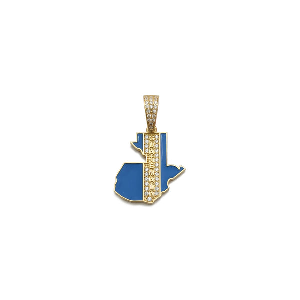 Enamel Guatemala CZ Pendant (14K) front - Popular Jewelry - New York