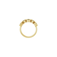 पांच काले ओनिक्स दिल की अंगूठी