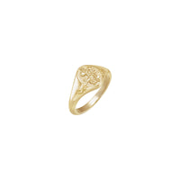 Blomster oval signetring (14K) hoved - Popular Jewelry - New York